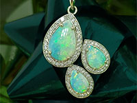 Opal Pendant and Earrings