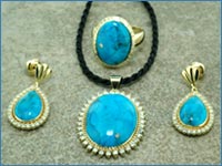 Turquoise Pendant and Earrings